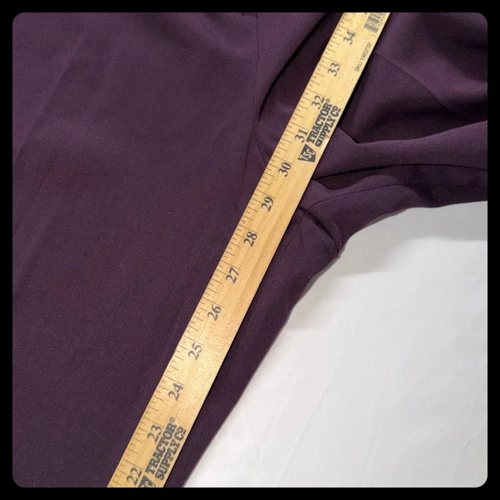 Signature by Larry Levine Dress Pants Women 14 Purple Wide Leg Trouser Professio - Picture 5 of 7